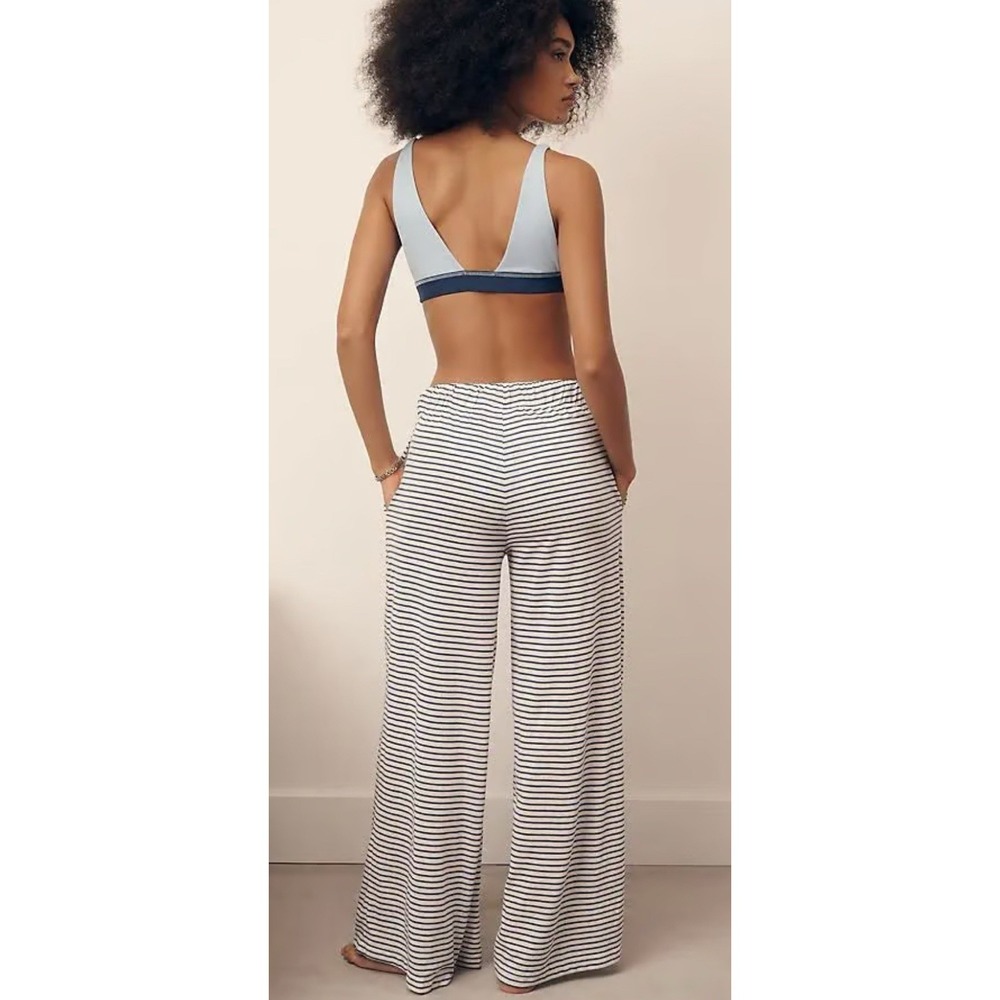 Sundry Black and White Striped Wide Leg Pants - Picture 3 of 10